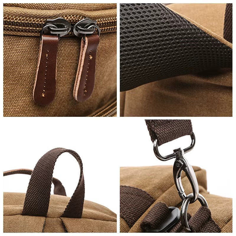 Duffle Bag Canvas Large Capacity Convertible Shoulder & Backpack