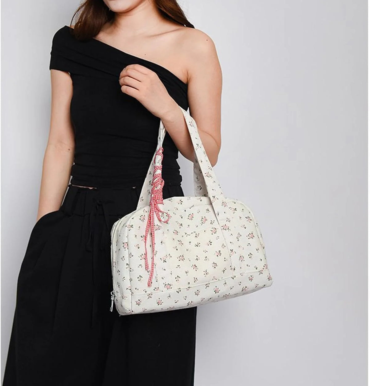 Duffle Bag Large Waterproof Canvas Bow Accent