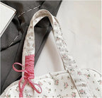 Duffle Bag Large Waterproof Canvas Bow Accent