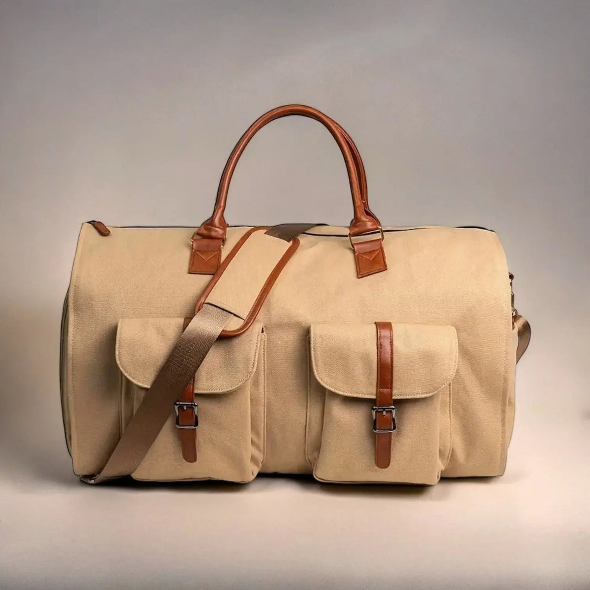 Duffle Bag Premium Leather Spacious Interior 22 Inch Carry-On