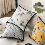 Durable Chenille Embroidered Zebra Cushion Cover (Zip Closure)