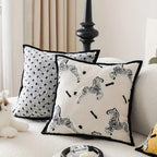Durable Chenille Embroidered Zebra Cushion Cover (Zip Closure)