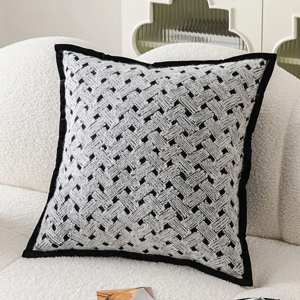 Durable Chenille Embroidered Zebra Cushion Cover (Zip Closure)