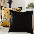 Durable Chenille Embroidered Zebra Cushion Cover (Zip Closure)
