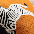 Durable Chenille Embroidered Zebra Cushion Cover (Zip Closure)
