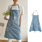 Durable Cotton Denim Front-Pocket Apron (Machine Washable)