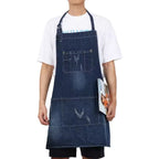 Durable Cotton Denim Front-Pocket Apron (Machine Washable)