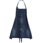 Durable Cotton Denim Front-Pocket Apron (Machine Washable)