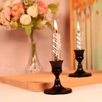Durable Powder-Coated Iron Taper Candle Holders (Pair)