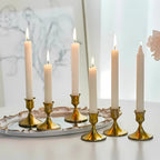 Durable Powder-Coated Iron Taper Candle Holders (Pair)