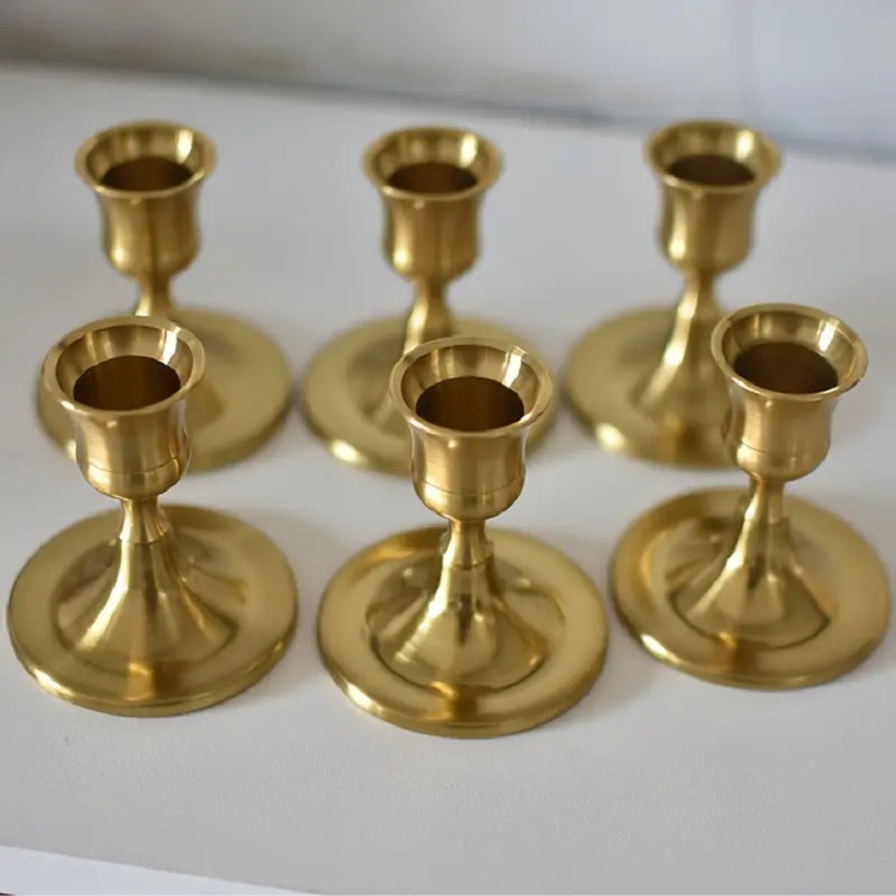 Durable Powder-Coated Iron Taper Candle Holders (Pair)