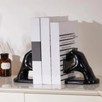 Durable Resin Heart Gesture Bookends (Non-Slip Base)
