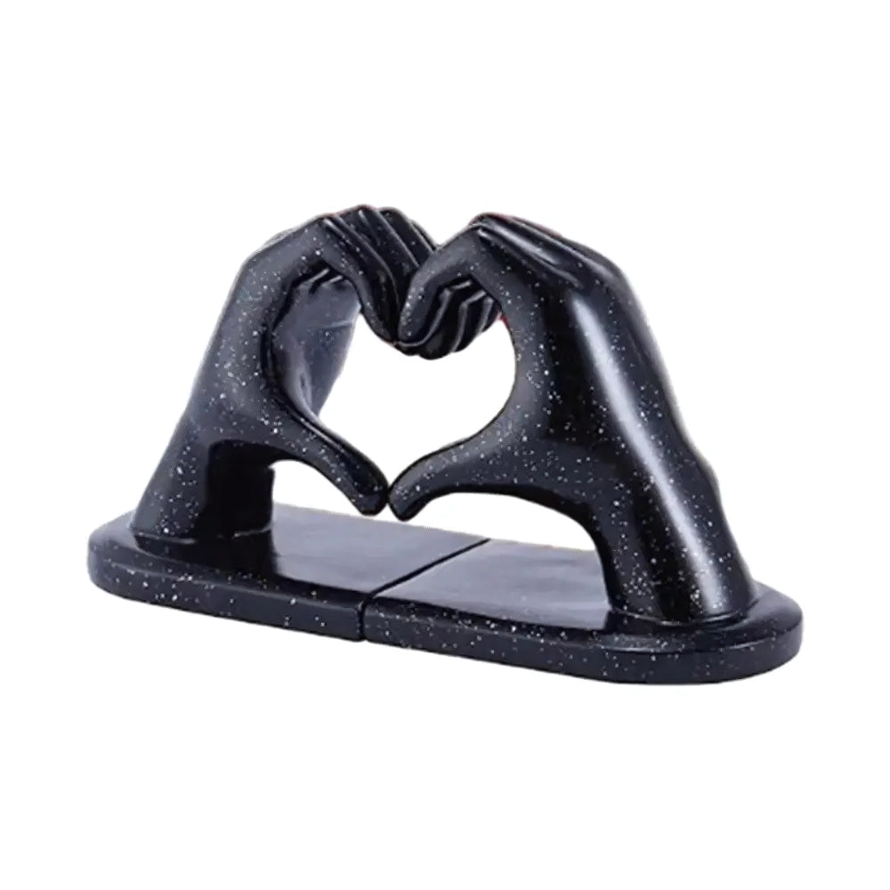 Durable Resin Heart Gesture Bookends (Non-Slip Base)