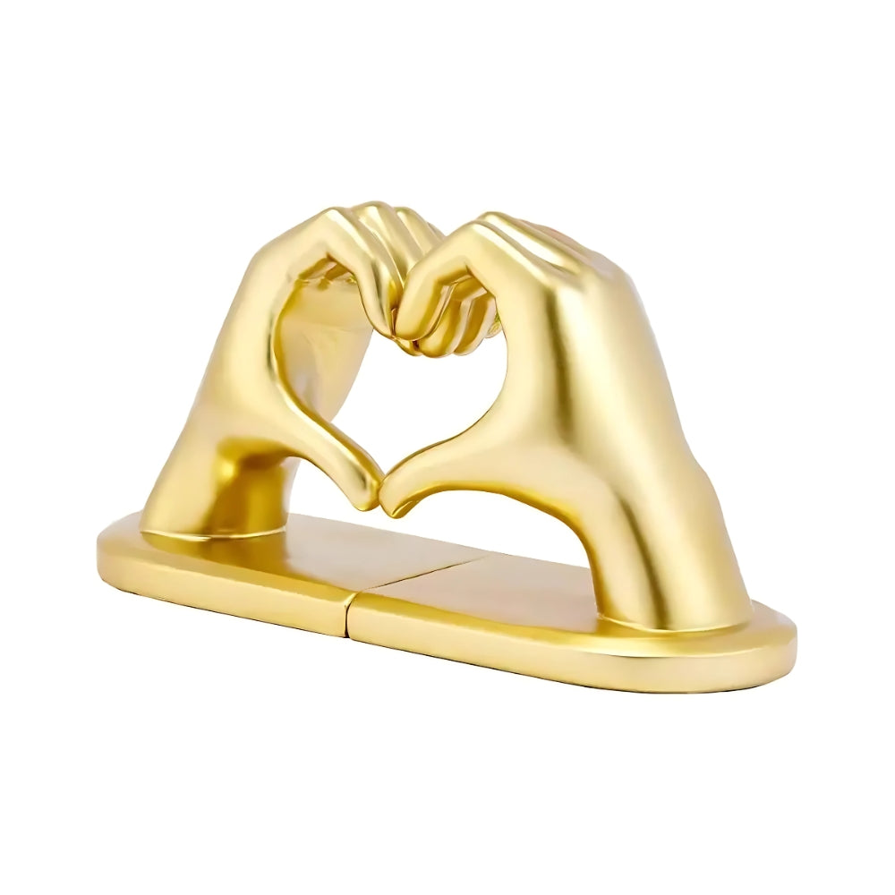 Durable Resin Heart Gesture Bookends (Non-Slip Base)