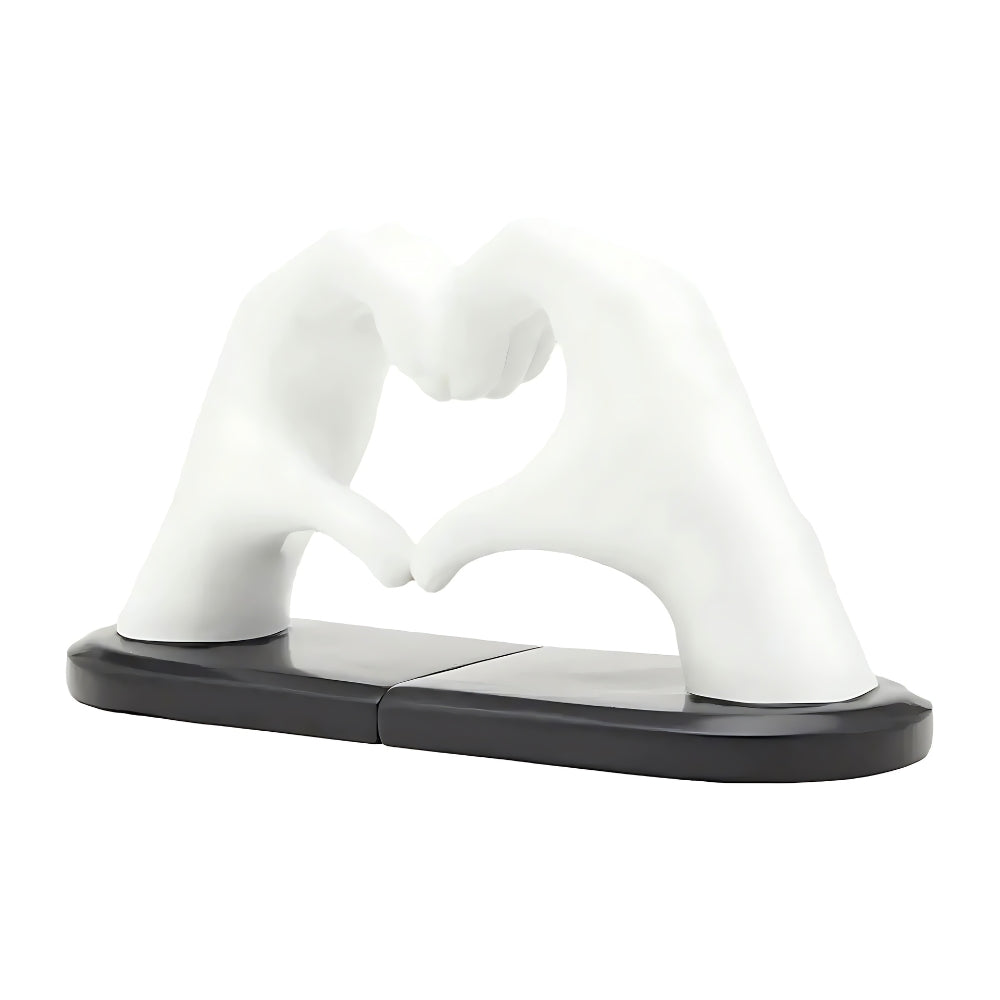 Durable Resin Heart Gesture Bookends (Non-Slip Base)