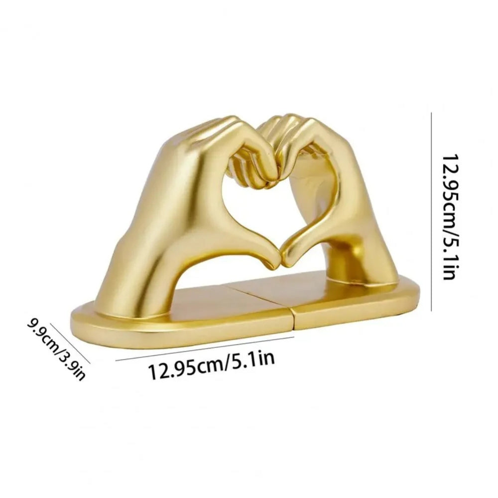 Durable Resin Heart Gesture Bookends (Non-Slip Base)
