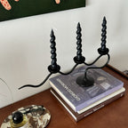 Durable Twisted Wave Iron Candle Holder (Triple-Arm)