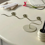 Durable Twisted Wave Iron Candle Holder (Triple-Arm)