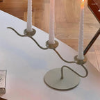 Durable Twisted Wave Iron Candle Holder (Triple-Arm)