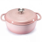 Dutch Oven Enameled Cast Iron 6-Quart Moisture-Sealing Lid