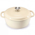 Dutch Oven Enameled Cast Iron 6-Quart Moisture-Sealing Lid