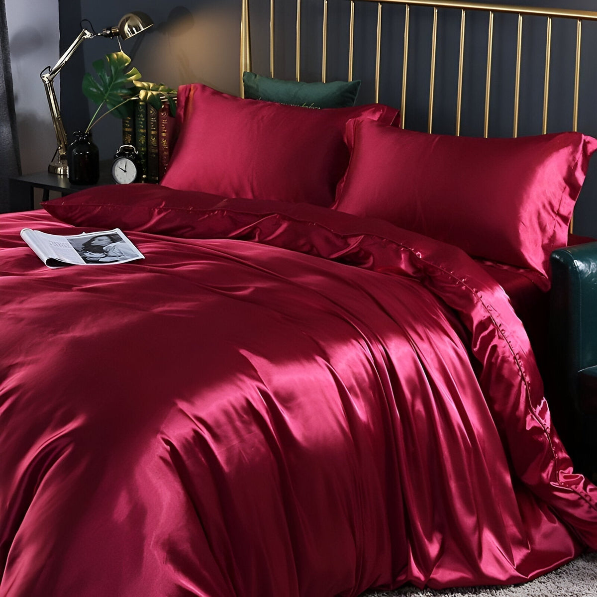 Duvet Cover 100% Silk Cooling With 2 Pillowcases