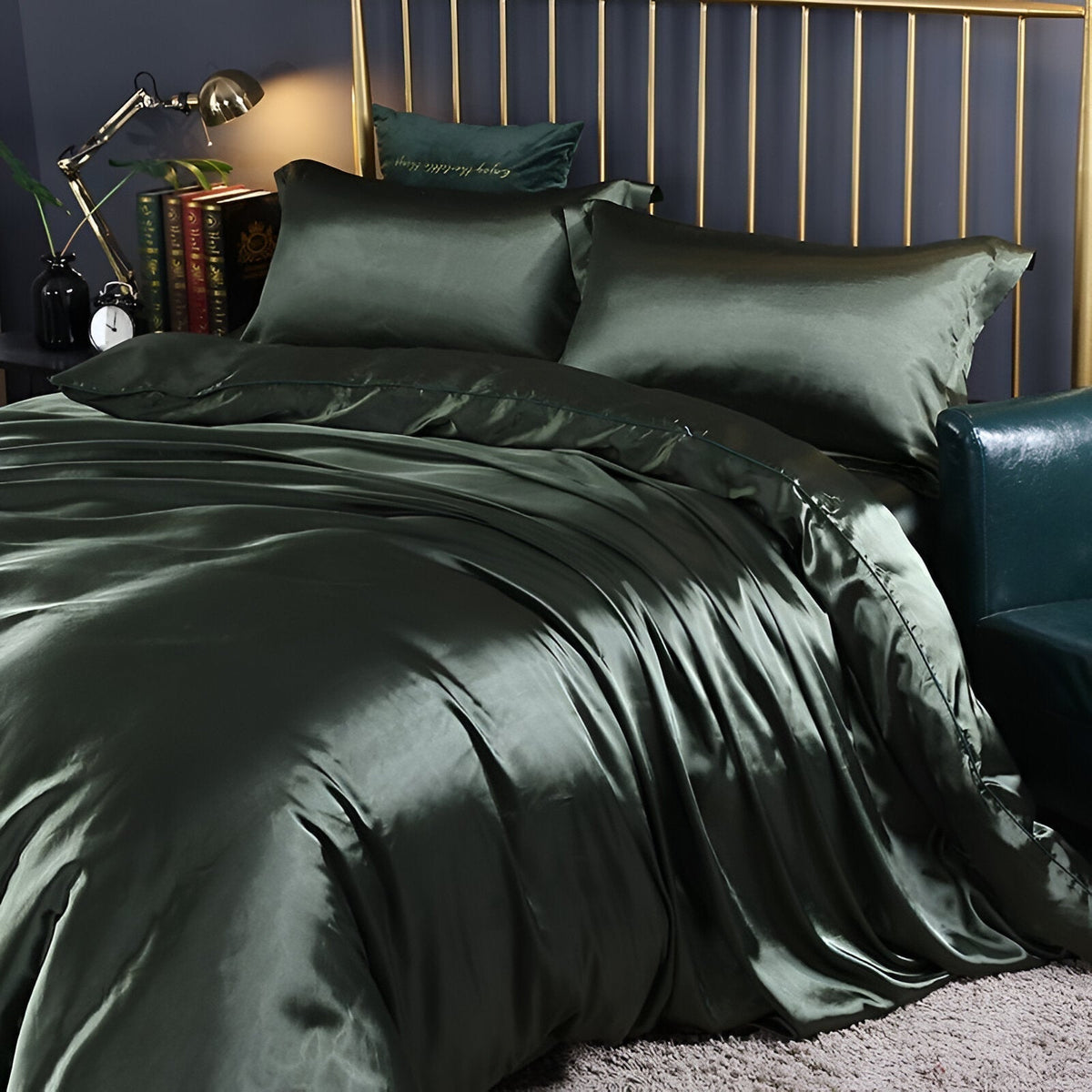 Duvet Cover 100% Silk Cooling With 2 Pillowcases