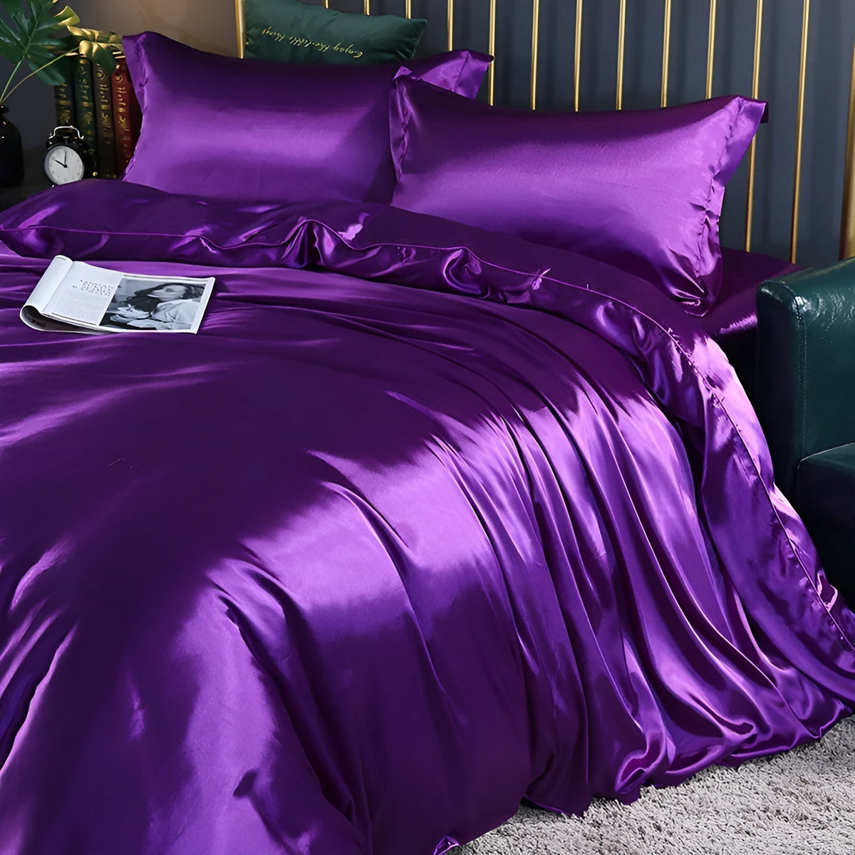 Duvet Cover 100% Silk Cooling With 2 Pillowcases