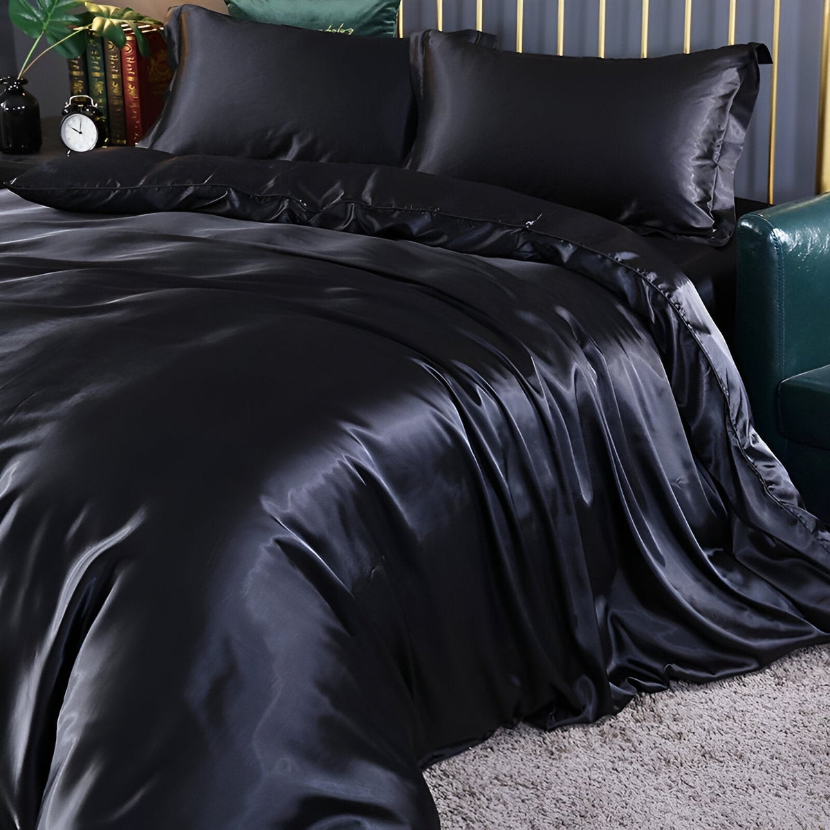 Duvet Cover 100% Silk Cooling With 2 Pillowcases