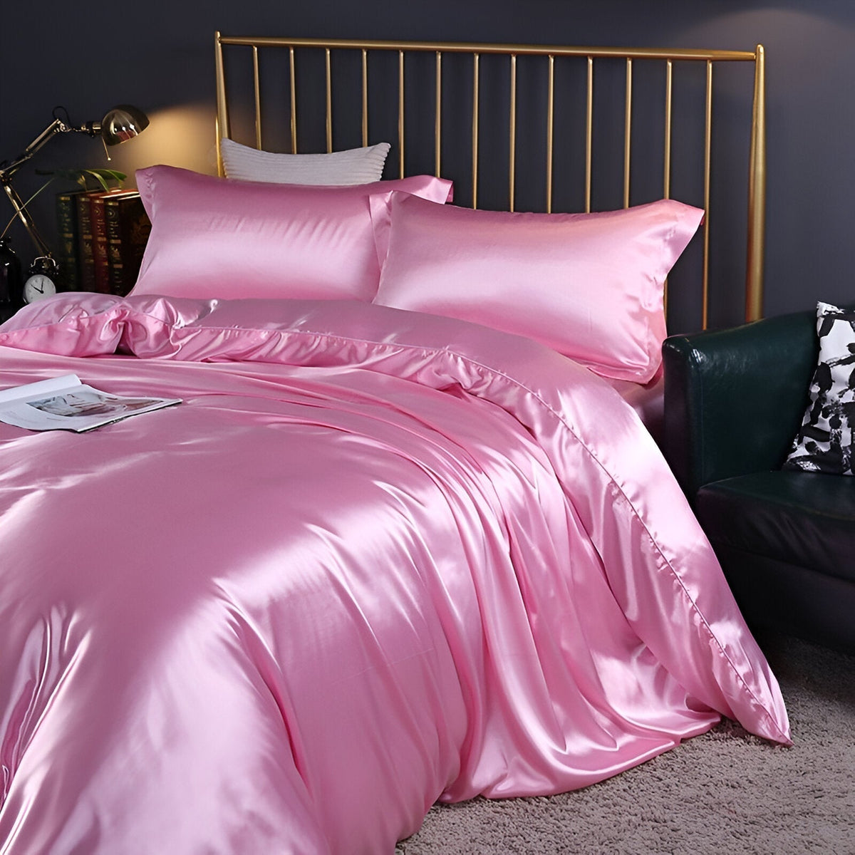 Duvet Cover 100% Silk Cooling With 2 Pillowcases