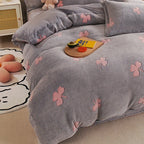 Duvet Cover Double-Sided Teddy Fleece Zippered & Machine-Washable