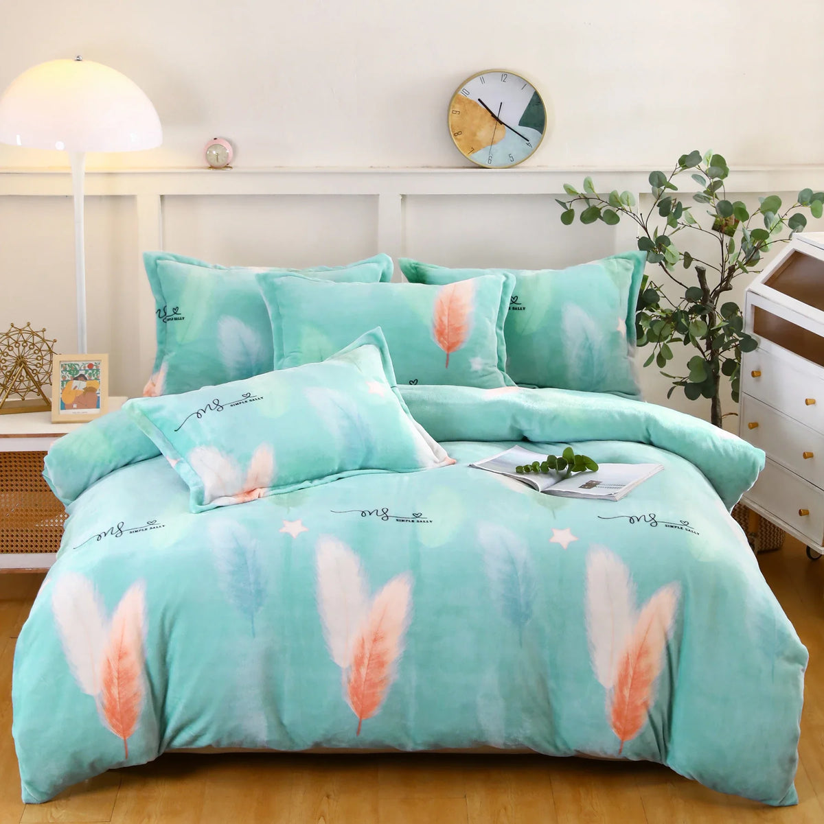 Duvet Cover Double-Sided Teddy Fleece Zippered & Machine-Washable
