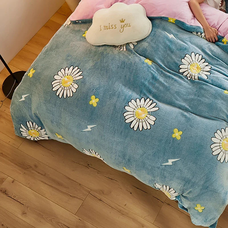 Duvet Cover Double-Sided Teddy Fleece Zippered & Machine-Washable