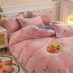 Duvet Cover Double-Sided Teddy Fleece Zippered & Machine-Washable