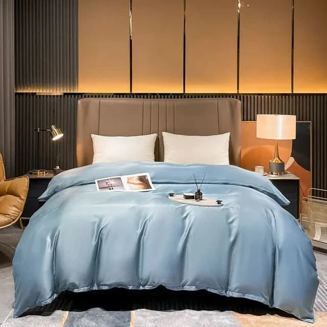 Duvet Cover Mulberry Silk Temperature-Regulating Zipper & Corner Ties
