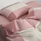 Duvet Cover & Pillowcase Set Quilted Cotton Satin 4-Piece