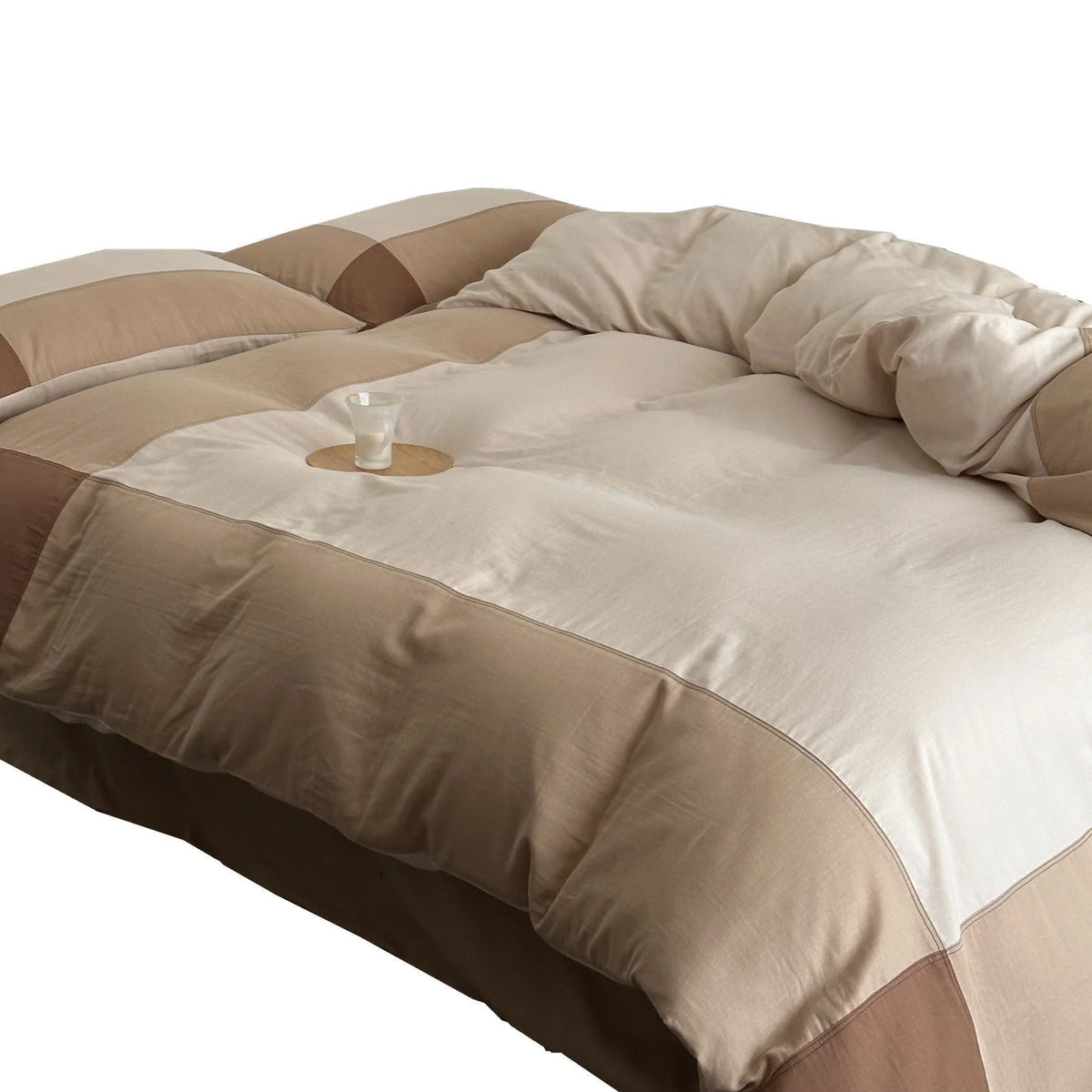 Duvet Cover & Pillowcase Set Quilted Cotton Satin 4-Piece