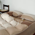 Duvet Cover & Pillowcase Set Quilted Cotton Satin 4-Piece
