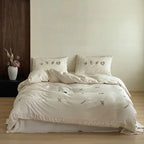 Duvet Cover Set 100% Cotton Floral Embroidery