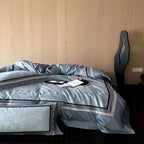 Duvet Cover Set 100% Cotton Satin Jacquard Relief