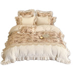 Duvet Cover Set Baby Velour Botanical Lace 4-Piece