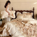 Duvet Cover Set Baby Velour Botanical Lace 4-Piece