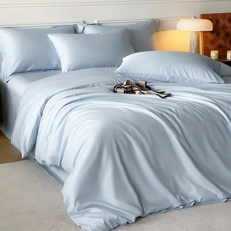 Duvet Cover Set Bamboo Viscose Cooling Zipper Four Piece