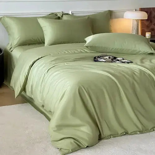 Duvet Cover Set Bamboo Viscose Cooling Zipper Four Piece