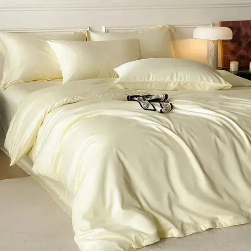 Duvet Cover Set Bamboo Viscose Cooling Zipper Four Piece