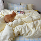 Duvet Cover Set Breathable Cotton-Linen Reversible