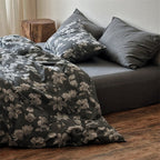 Duvet Cover Set Breathable Cotton Percale Integrated Fitted Sheet