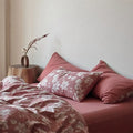 Duvet Cover Set Breathable Cotton Percale Integrated Fitted Sheet