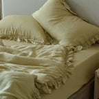 Duvet Cover Set Breathable Cotton Percale & Ruffle Edge
