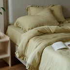 Duvet Cover Set Breathable Cotton Percale & Ruffle Edge